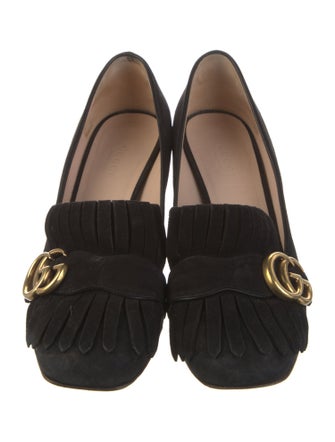 Gucci Double G Logo Suede Pumps