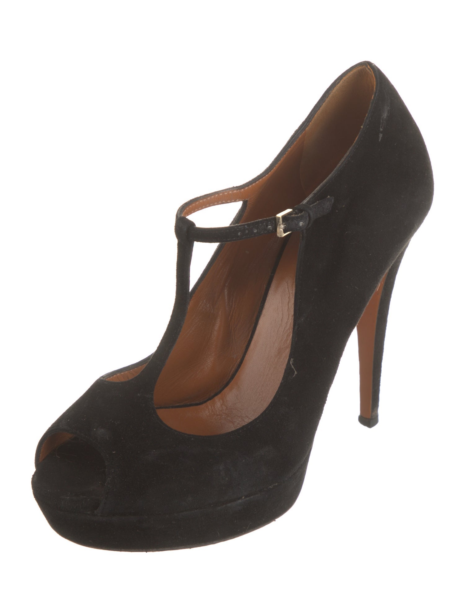 Gucci Suede T-Strap Pumps