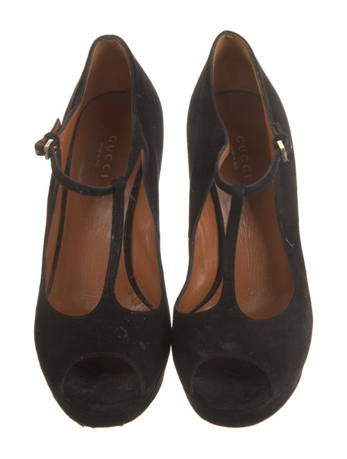 Gucci Suede T-Strap Pumps
