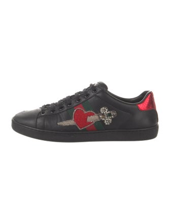 Gucci Web Accent Leather Sneakers