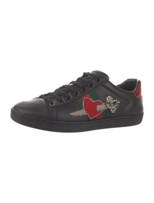 Gucci Web Accent Leather Sneakers