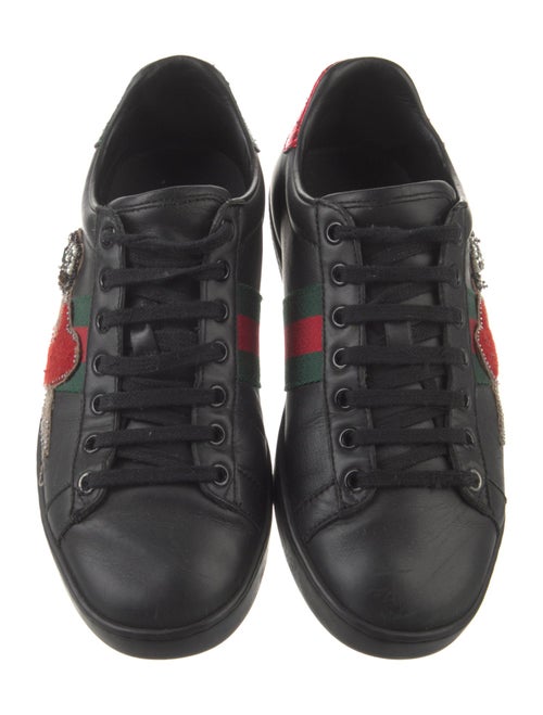 Gucci Web Accent Leather Sneakers