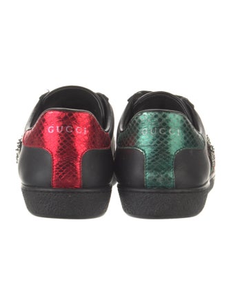 Gucci Web Accent Leather Sneakers