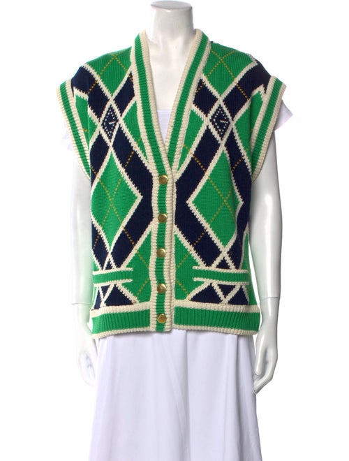 Gucci G Rhombus Plaid Print Sweater