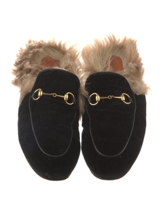 Gucci Horsebit Accent Velvet Mules