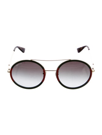 Gucci Web Accent Round Sunglasses