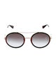 Gucci Web Accent Round Sunglasses