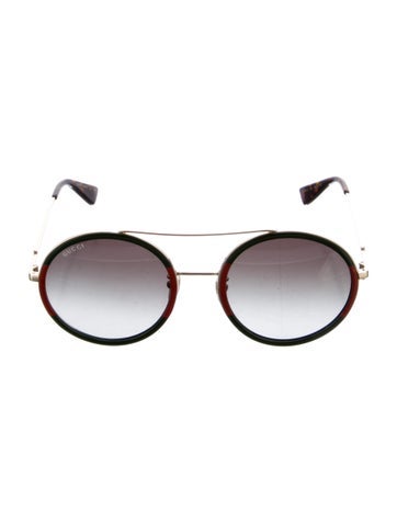 Gucci Sunglasses Web Accent Round