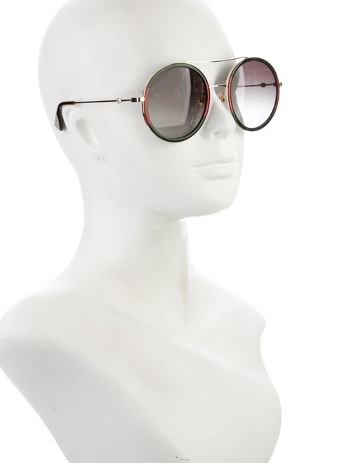 Gucci Web Accent Round Sunglasses