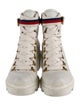 Gucci Sylvie Web Accent Leather Combat Boots