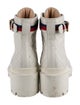 Gucci Sylvie Web Accent Leather Combat Boots