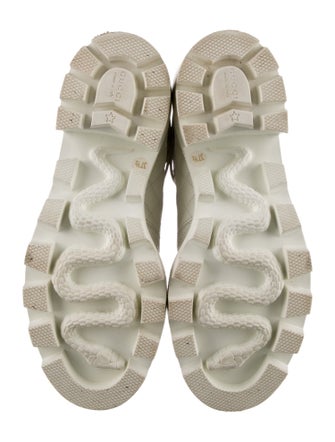 Gucci Sylvie Web Accent Leather Combat Boots