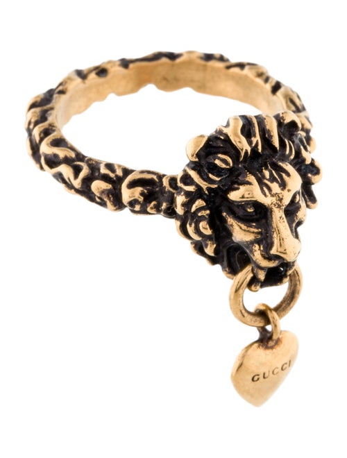 Gucci Lion Head Heart Cocktail Ring