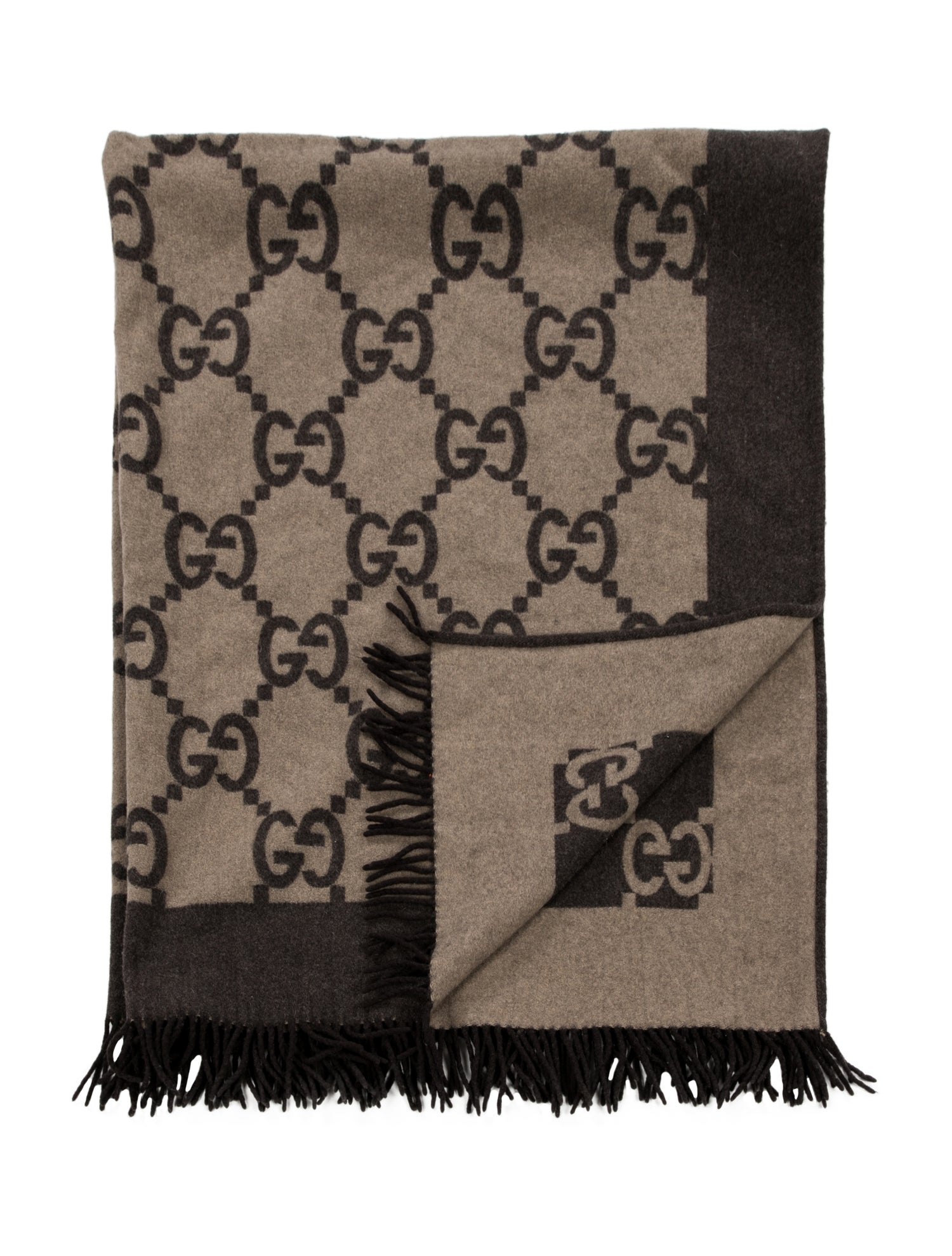 Gucci Wool Blend GG Throw Blanket