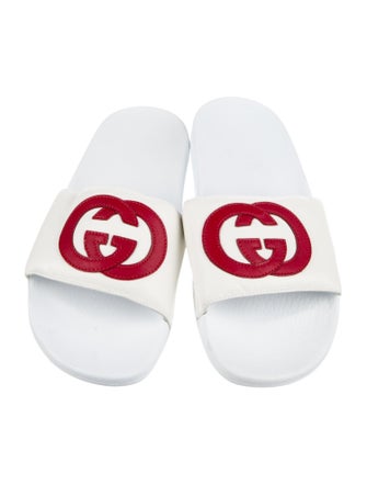 Gucci Interlocking G Logo Leather Slides