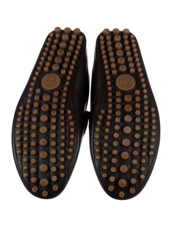 Gucci Web Accent Leather Drivers