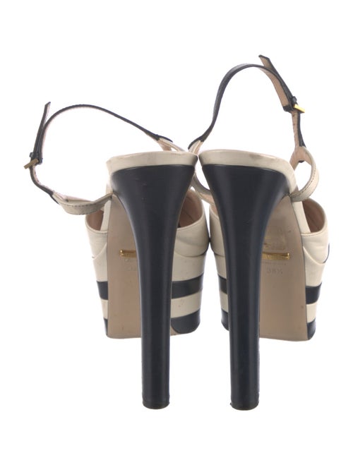 Gucci Feline Head Accent Leather T-Strap Pumps