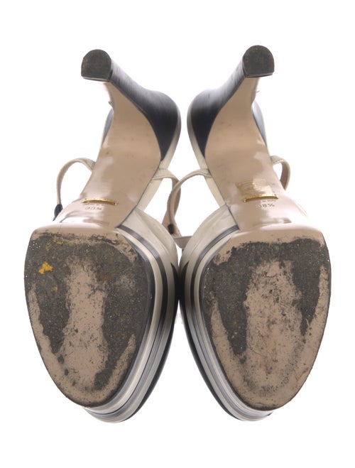 Gucci Feline Head Accent Leather T-Strap Pumps