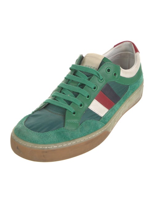 Gucci Sylvie Web Accent Suede Sneakers