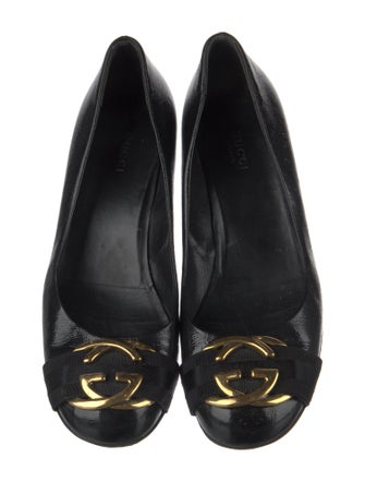 Gucci Interlocking G Logo Patent Leather Flats