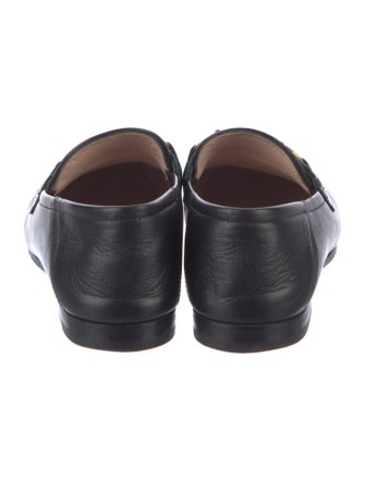 Gucci Web Accent Leather Loafers