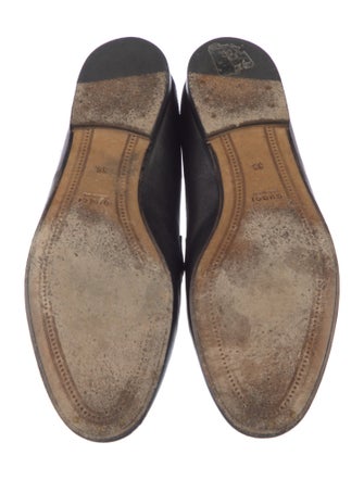 Gucci Web Accent Leather Loafers
