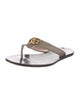 Gucci Double G Logo Leather Flip Flops