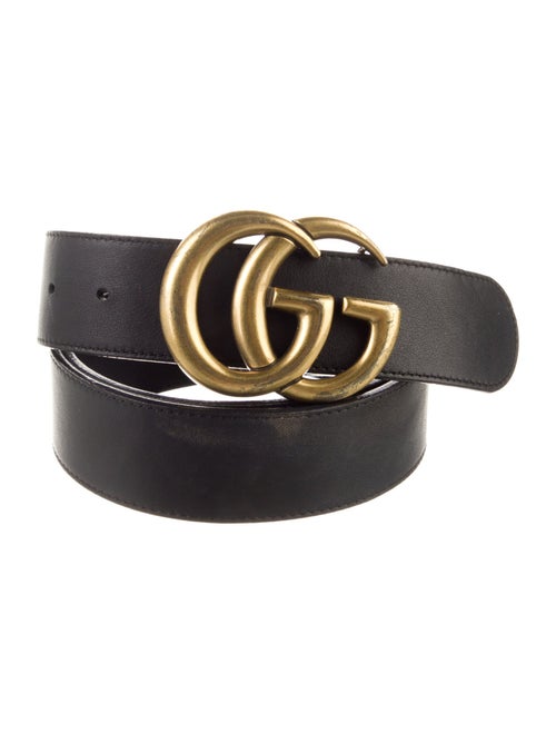 Gucci Double G Logo Leather Waist Belt