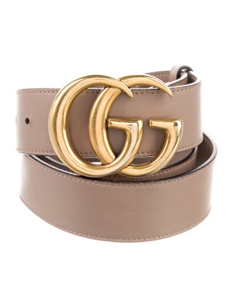 Gucci Double G Logo Leather Belt