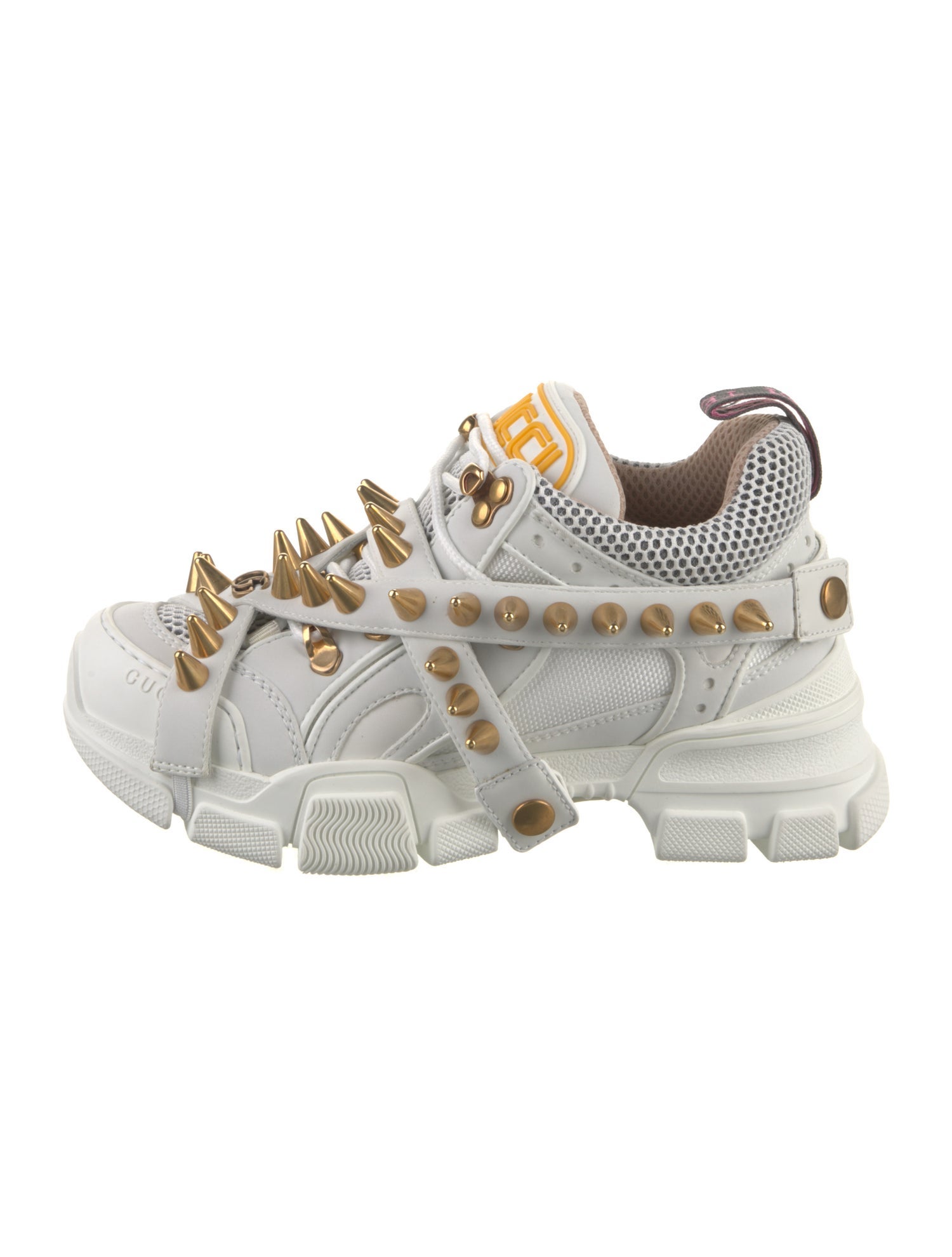 Gucci Leather Mesh Accents Chunky Sneakers