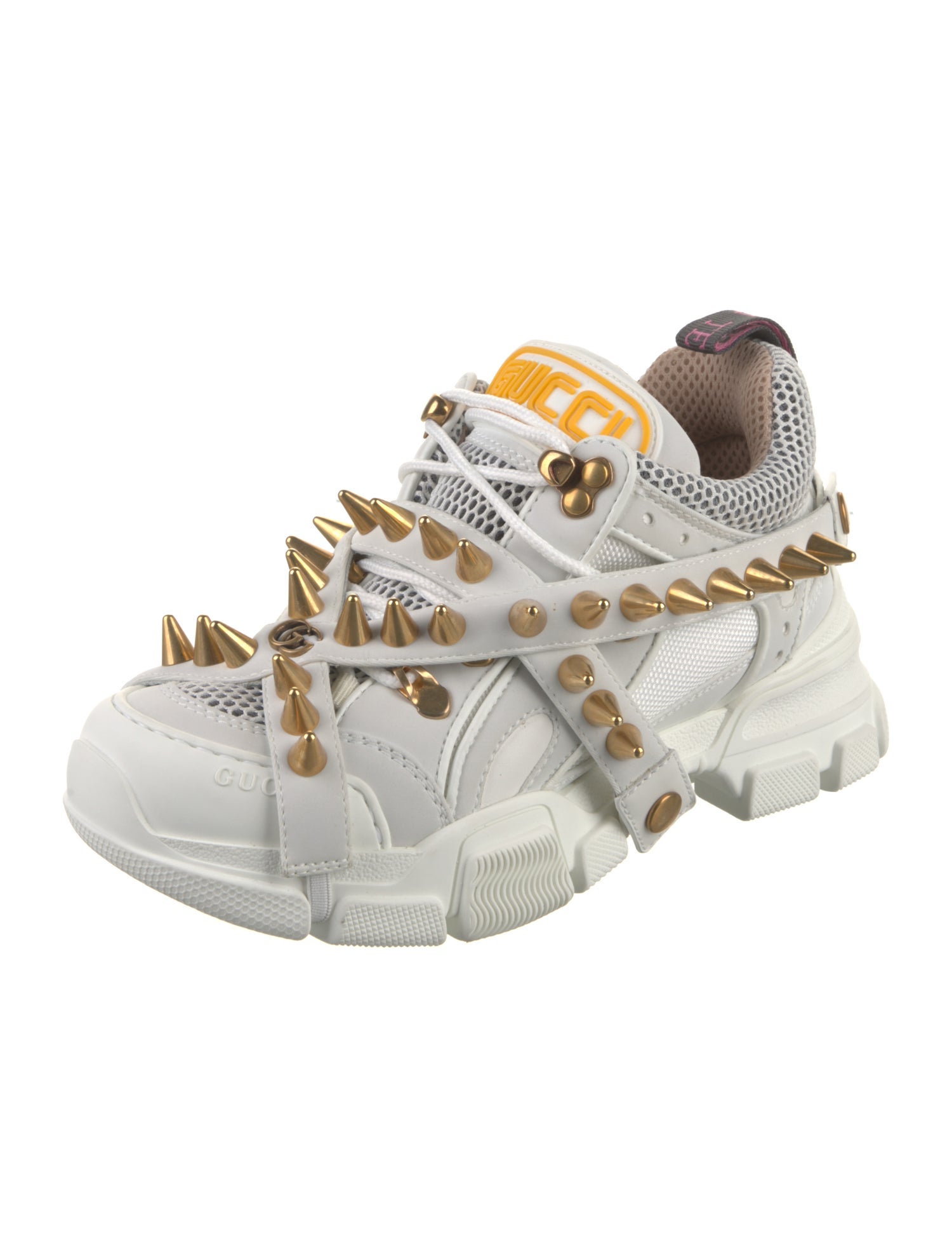 Gucci Leather Mesh Accents Chunky Sneakers