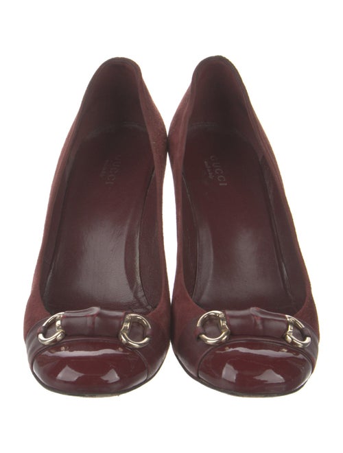 Gucci Horsebit Accent Suede Pumps