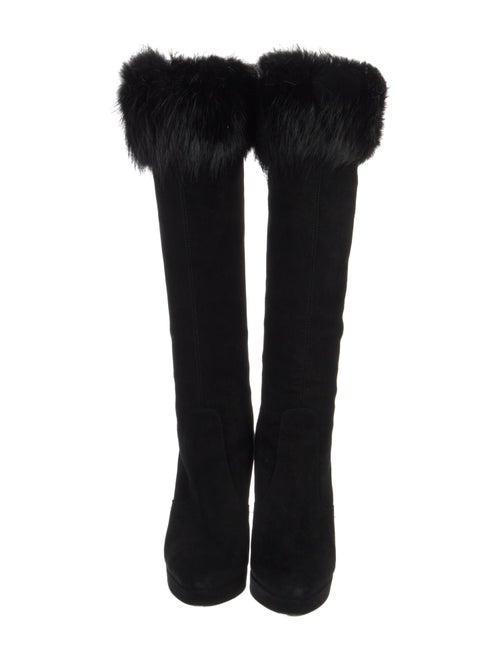 Gucci Suede Fur Trim Boots