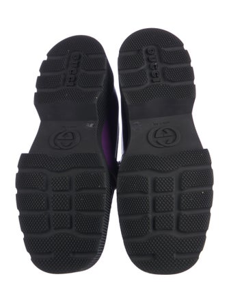 Gucci Patent Leather Crystal Embellishments Loafers