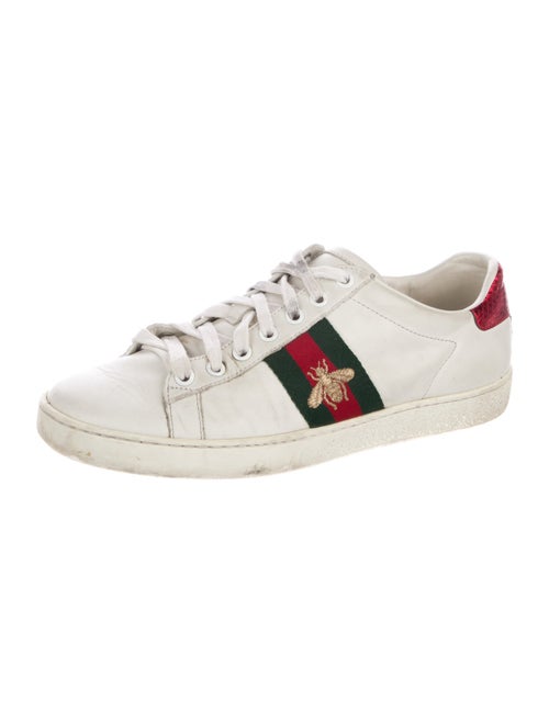 Gucci Web Accent Leather Sneakers