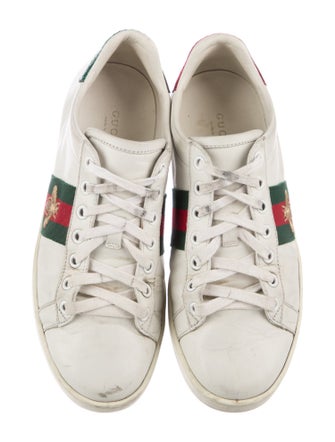 Gucci Web Accent Leather Sneakers