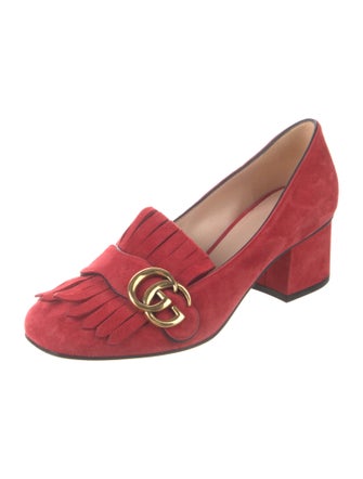 Gucci Double G Logo Suede Pumps