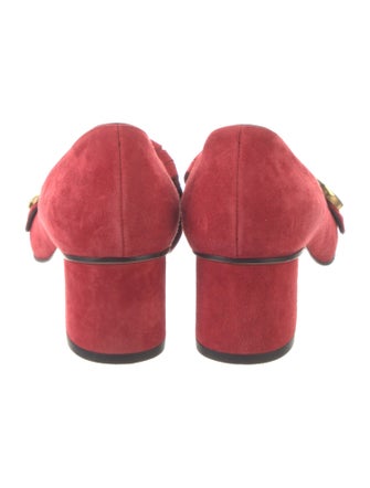 Gucci Double G Logo Suede Pumps