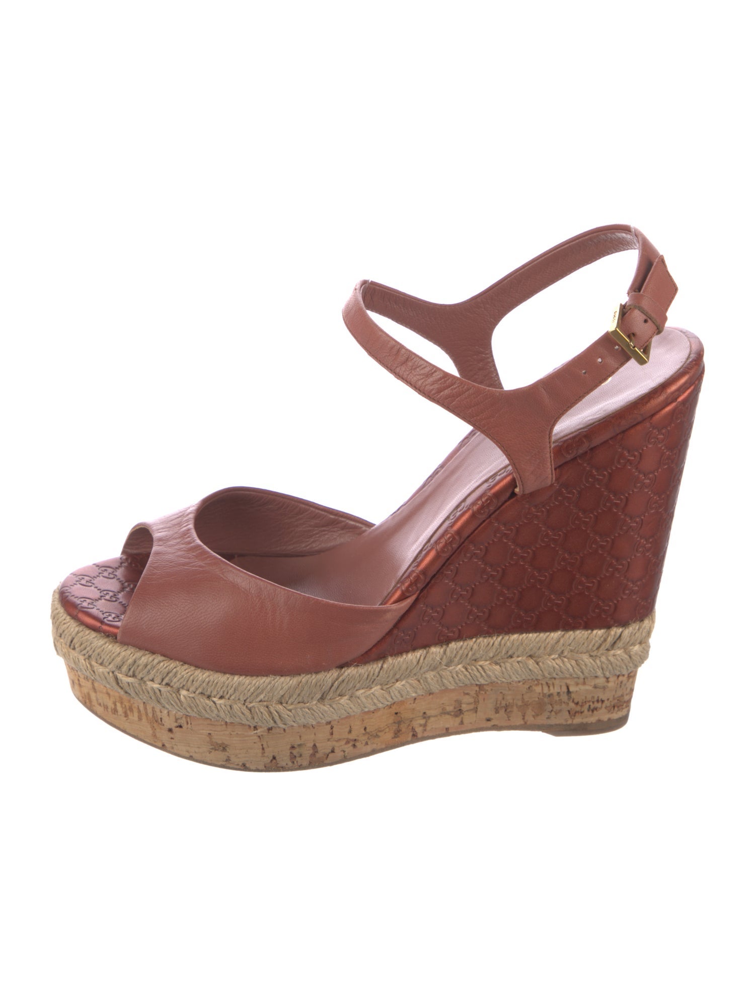 Gucci Microguccissima Pattern Leather Espadrilles