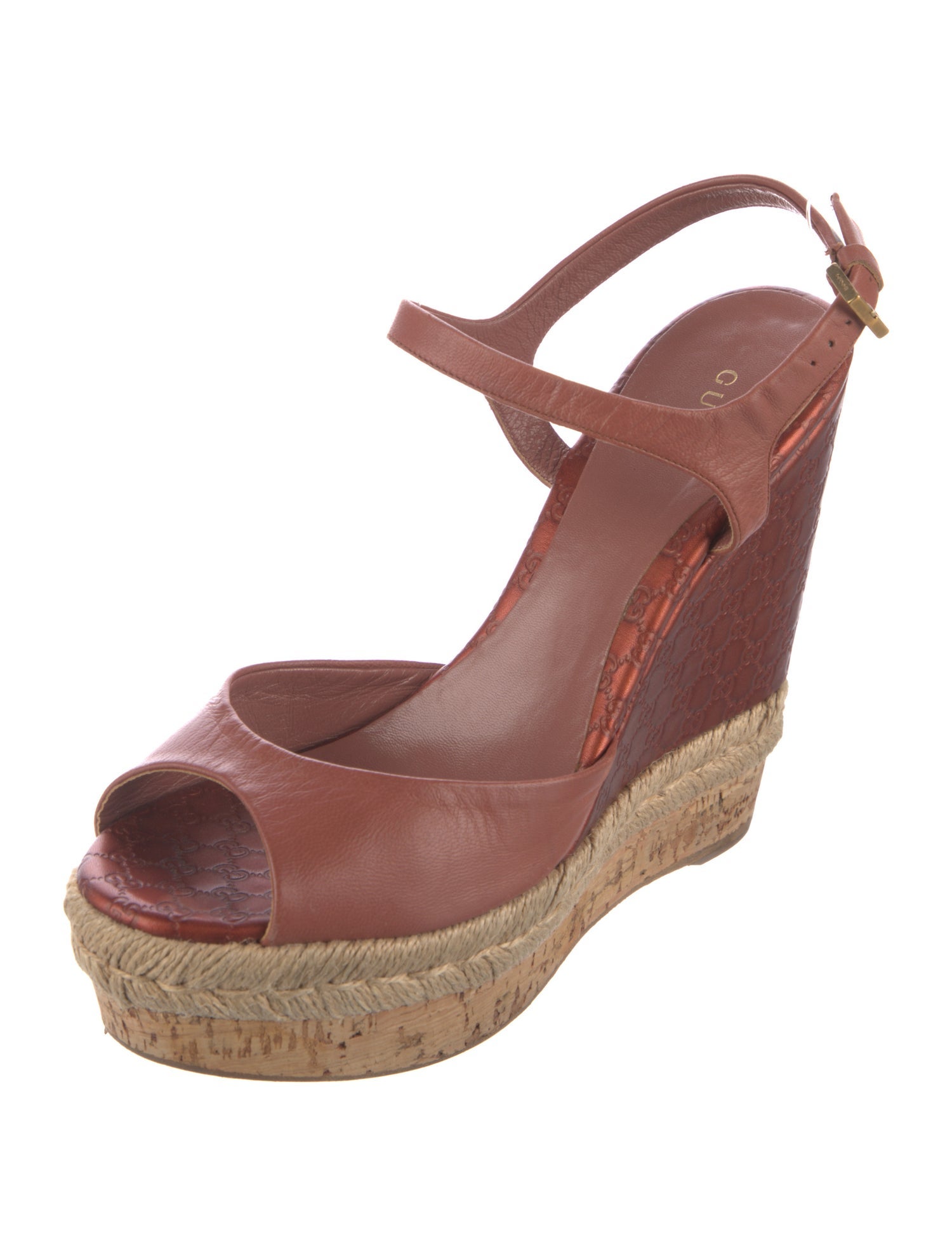 Gucci Microguccissima Pattern Leather Espadrilles