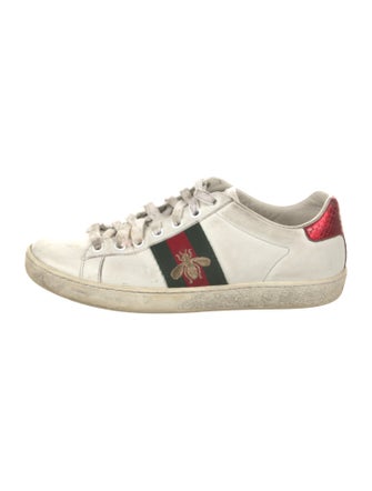 Gucci Web Accent Leather Sneakers