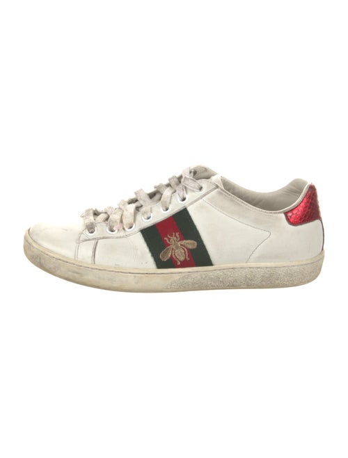 Gucci Web Accent Leather Sneakers