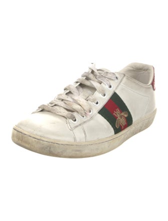 Gucci Web Accent Leather Sneakers