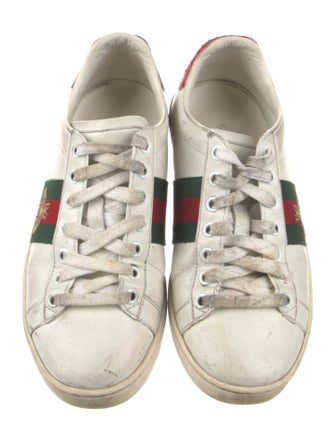 Gucci Web Accent Leather Sneakers