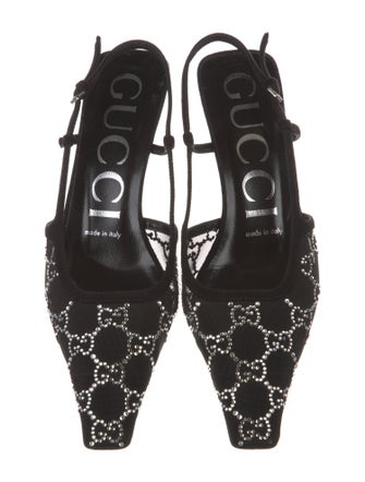 Gucci GG Signature Mesh Slingback Pumps