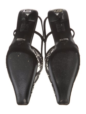 Gucci GG Signature Mesh Slingback Pumps