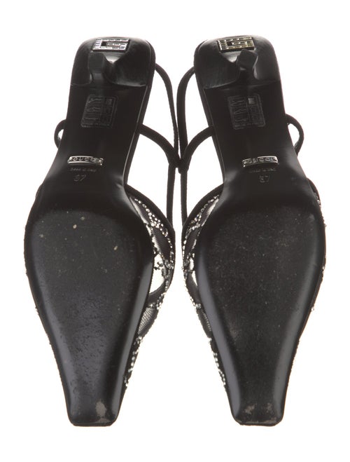 Gucci GG Signature Mesh Slingback Pumps