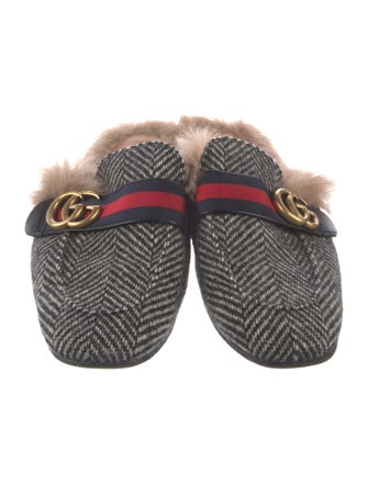 Gucci Web Accent Wool Mules