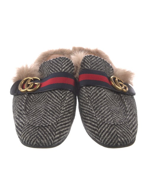 Gucci Web Accent Wool Mules