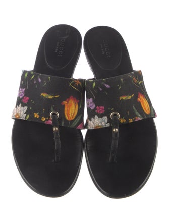 Gucci Canvas Floral Print Slides